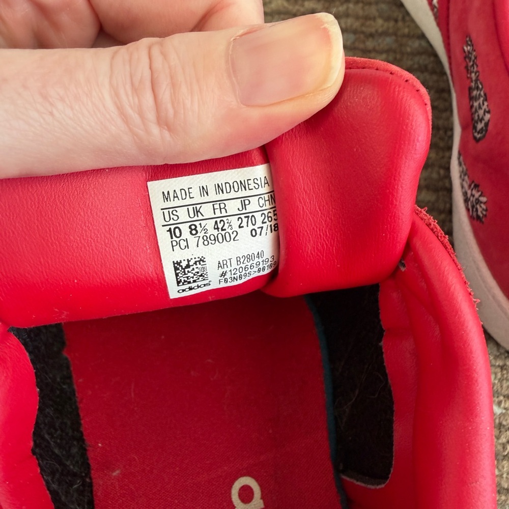 Adidas x The Farm Company Red Superstar Sneakers with Pineapple Design - Picture 7 of 10
